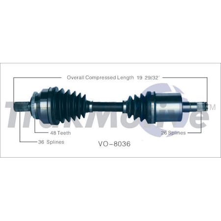 Surtrack Axle Cv Axle Shaft, Vo-8036 VO-8036